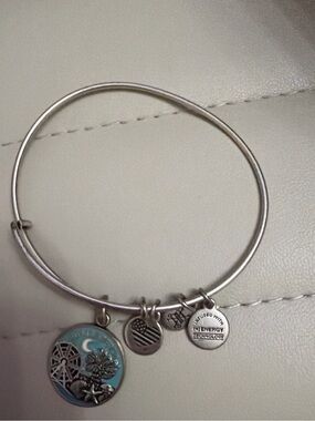 Alex and Ani Silver Turquoise Enamel Beach Charm Bracelet